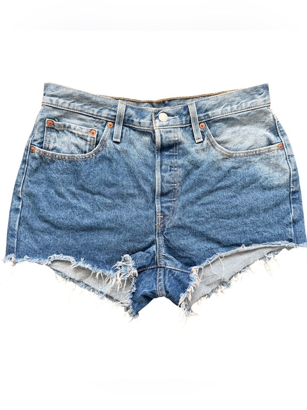 Levi 501 Ombré Denim Jean shorts, Hi-Rise, Cut Off. Womens size 31.